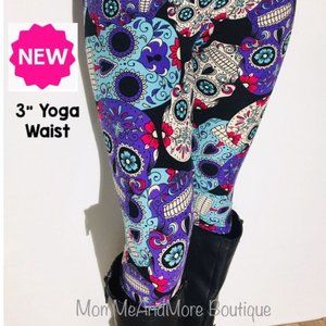 NEW Womens Sugar Skull YOGA Leggings